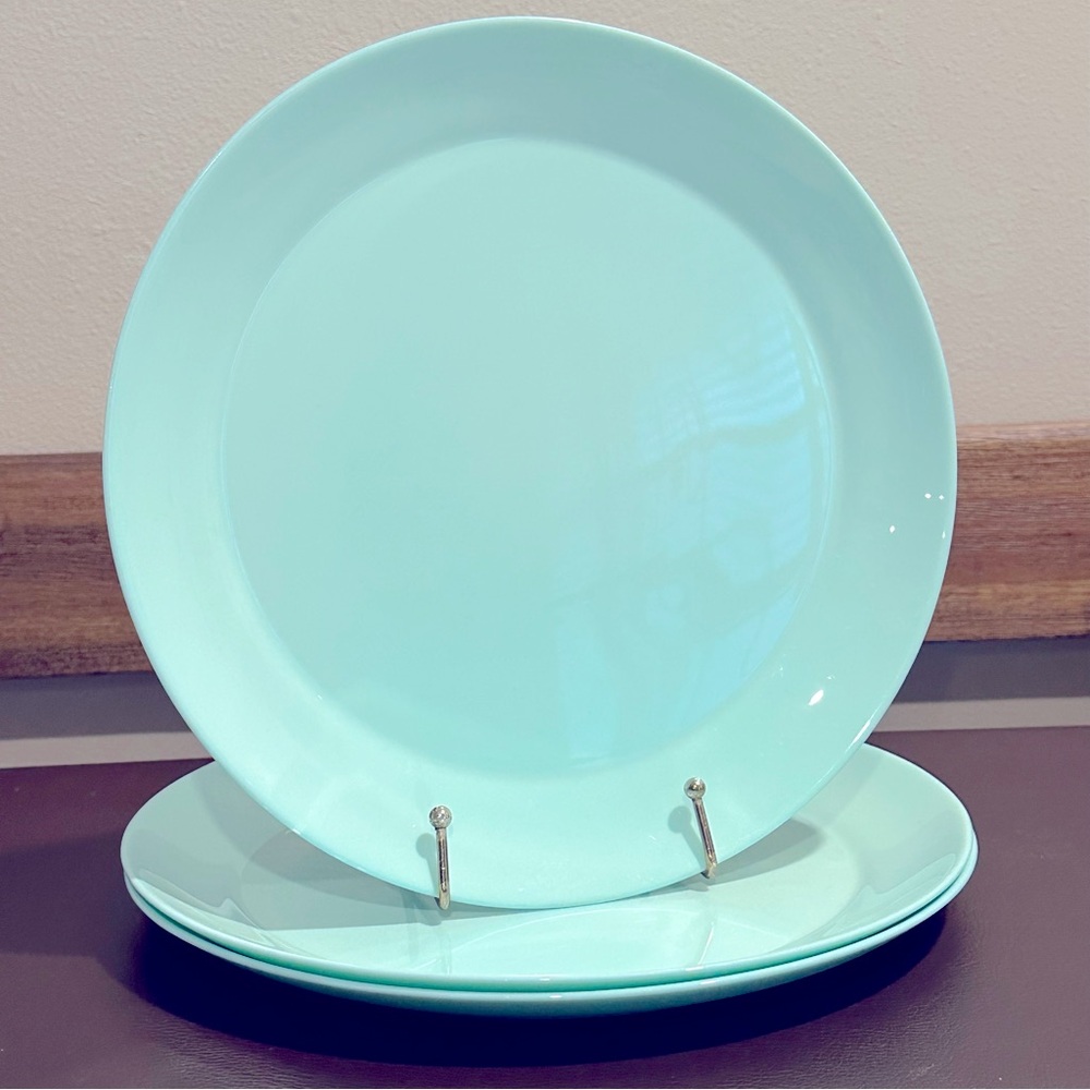 Set of 3 Blue Delphite 10 Inch Dinner Plates
